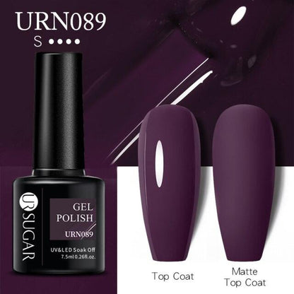 Matte Pink Blue Gel Nail Polish Semi Permanent LED Nail Art Design Elegant Warm Colors For Womens