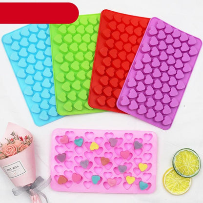 Mini Heart Mold Silicone Ice Chocolate Fondant Mould 3D Pastry Jelly Cookies Baking Cake Decoration Tools 5 Colors Silicone Mold Mini Heart Shape Silicone Ice Cube Molds Trays Chocolate Cute Pink Mold