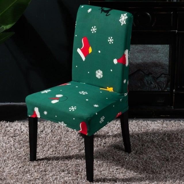 Christmas Printing Dining Chair Covers Modern Removable Anti-dirty Kitchen Seat Case Stretch Chair Slipcovers for Home Banquet Dining Room Chair Protector Seat Protector Slipcovers Stretch Removable Washable Printed Dining Chair Seat Covers for Kitchen