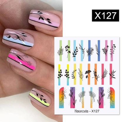 Spring Simple Green Theme Water Decal Sticker Flower Leaf Tree Summer Slider For Manicuring Nail Art Watermarks Art Decoration Manicure Tools Nail Watermark Decals iridescent Decoration Nail Self-Adhesive Decals Nail Stickers Water Transfer Fresh Nail