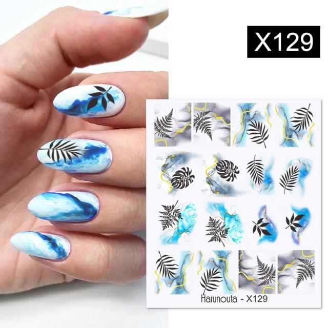 Spring Simple Green Theme Water Decal Sticker Flower Leaf Tree Summer Slider For Manicuring Nail Art Watermarks Art Decoration Manicure Tools Nail Watermark Decals iridescent Decoration Nail Self-Adhesive Decals Nail Stickers Water Transfer Fresh Nail