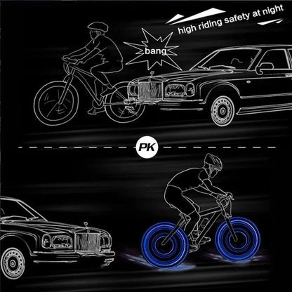 Waterproof LED Bike Wheel Light  Bicycle Spoke Light Bicycle Tire Light Strips Cycling Safety Warning Lamp Bike Wheel Lights  Safety Warning Tire Strip Light For Night Riding Glow Light Fun Safety Light Bike Accessories For Kids