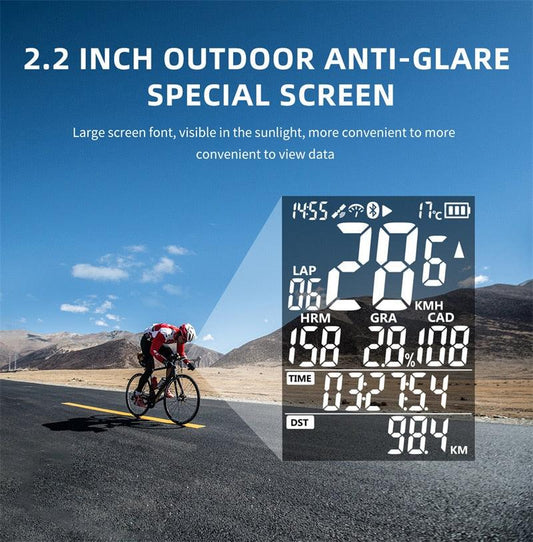 Waterproof Bike Computer GPS Cycling Computer Navigation Speedometer Wireless Bicycle Speedometer Odometer With LCD Display Waterproof Tracker Fits All Bikes Electric Bike