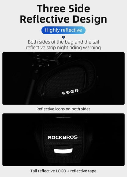 Rainproof Bicycle Bag Shock Proof Bike Bag For Reflective Large Capacity Seat Bike Bag Accessories Bag Seat Bag Bike Bag Under Seat Bicycle Bag Cycling Accessories Storage Pouch Bike For Mountain Road Bike