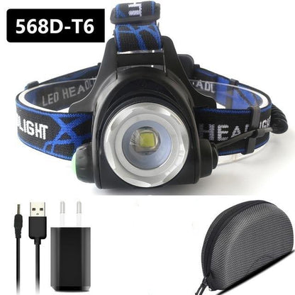 Rechargeable Adjustable 10000LM Led Headlamp Micro USB Charger Flashlight Head Lamp Portable Light Torch Flashlight For Night Work Camping Hiking  Walking