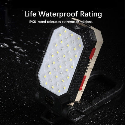 Rechargeable Adjustable USB LED Portable Charger Battery High Capacity with Digital Display LCD Screen Waterproof Flashlight COB Work Light For Repairing Outdoor Camping