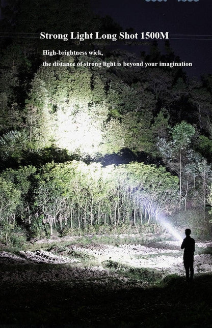 Rechargeable Handheld Flashlights Waterproof  3 Switch Mode Powerful High Lumens Spotlight Fashlight High Power Portable LED Waterproof Outdoor Long Lasting Spot Light Flashlight For Home & Outdoor Use