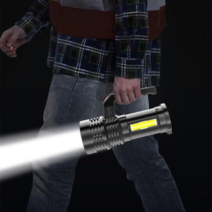 Rechargeable Handheld Flashlights Waterproof  3 Switch Mode Powerful High Lumens Spotlight Fashlight High Power Portable LED Waterproof Outdoor Long Lasting Spot Light Flashlight For Home & Outdoor Use