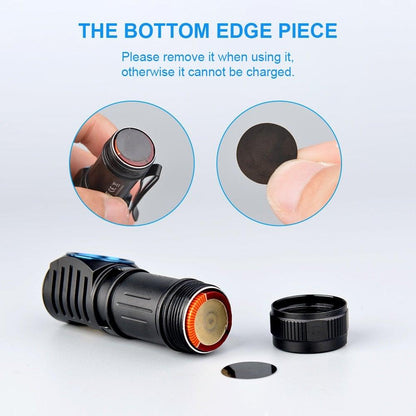 Rechargeable High Lumen Super Bright Powerful LED CREE XP-L HI  Flashlight Magnetic Water & Impact Resistant Handheld Flashlights  For Outdoor Camping Hiking Riding