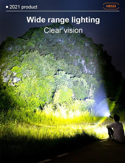 Rechargeable LED Flashlights High Lumens Waterproof Zoomable Super Bright Tactical Flashlight Powerful  USB LED CREE Flashlight  Hand Lamp For Hiking Camping Household Outdoor Sport