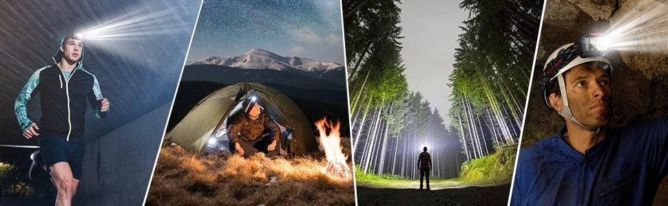 Rechargeable Powerful USB LED High Lumen Headlamp Ultra-Light Bright Headlight Waterproof Sensor Head Light  For Outdoors Camping Running Hiking Biking Fishing