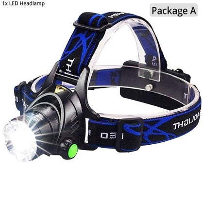 Rechargeable Ultra-bright High Lumen LED Headlamp Hands-Free USB Zoomable Headlight Waterproof  Super Bright Head Lights For Fishing Camping Hiking Riding JoggingTorch Flashlight