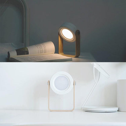 Retractable Bedroom Bedside Reading Light Folding Led Desk Lamp Wooden Handle Portable Lantern Light For Camping Emergency Lamps Decorative Table Lamp Cute Study Lamps for Bedroom Décor