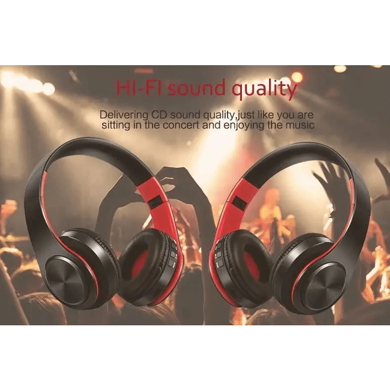 Retro Stereo Earphones Bluetooth Headphone Music Headset FM And Support SD Card With Mic And Volume Control, Wireless And Wired Headset