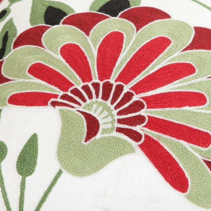 100% Cotton Embroidery Flower Pattern Pillow Cover Home Decoration Sofa Cushion Cover Housewarming Gift Pillow Case Decorative Embroidered Pillow Cover Handmade Cotton Cover For Throw Pillows Beautiful Modern Floral Patterns 45x45cm