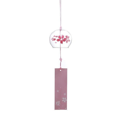 Romantic Cherry Wind Bells Japanese Wind Bell Japan Wind Chimes Handmade Glass Pendant Furin Home Decors Spa Kitchen Office Decor Birthday Gift Outdoor or Indoor Home Decors