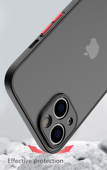 Shockproof Armor Case For iPhone 14 13 12 11Pro Max XR XS X Black Men Luxury Silicone Bumper Clear Hard Cover Silicone Armor Bumper Clear Hard Cover