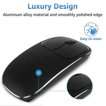 Silent White Slim 2.4G Wireless Rechargeable USB Portable Mouse Ultra Thin 1600DPI  Noiseless Ergonomic Mice For Laptop