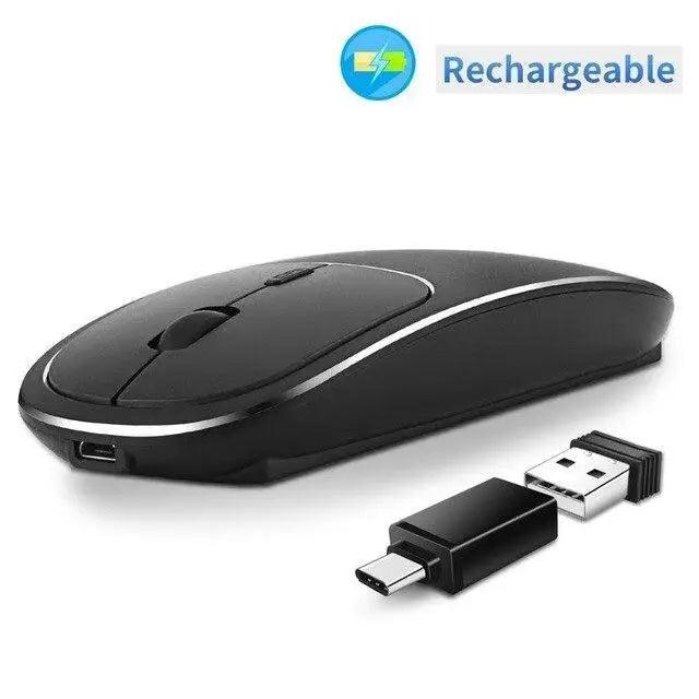 Silent White Slim 2.4G Wireless Rechargeable USB Portable Mouse Ultra Thin 1600DPI  Noiseless Ergonomic Mice For Laptop