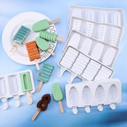 Silicone Mold Baking Pan Ice Cream Molds For Cake Popsicle Chocolate Pastry And Bakery Kitchen Tools Accessories 4 Cavities Homemade Cake Pop Mold Cake Pop Maker Ice Pop Mold
