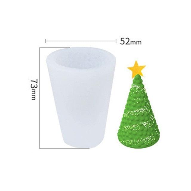 Silicone Mould Christmas Tree Shaped Cake Mold Decoration Tools Candle Mold Baking Tool Home Decoration For Christmas Party 3D Tree Shaped Candle Silicone Mold 4Pcs Different Xmas Pine Molds