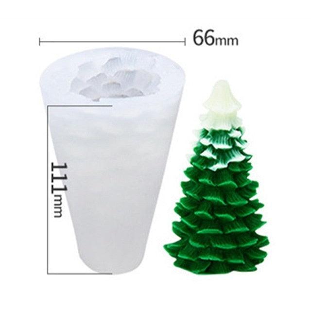 Silicone Mould Christmas Tree Shaped Cake Mold Decoration Tools Candle Mold Baking Tool Home Decoration For Christmas Party 3D Tree Shaped Candle Silicone Mold 4Pcs Different Xmas Pine Molds