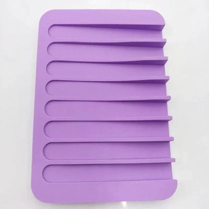 Silicone Soap Holder Flexible Soap Dish Plate Holder Tray Soapbox Container Storage For Bathroom Kitchen Soap Dish for Shower Waterfall Soap Holder Soap Tray Soap Saver Drainer Flexible Silicone for Shower Bathroom Kitchen Counter Top Keep Soap Bars Dry