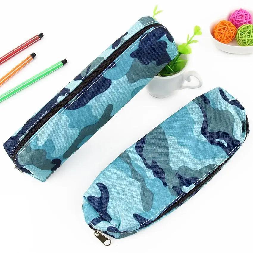 Simple Camouflage Cool Pencil Case Soft Black Pencil Holder For Boys Stylish Pouch For Office And Schools