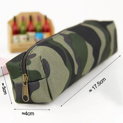 Simple Camouflage Cool Pencil Case Soft Black Pencil Holder For Boys Stylish Pouch For Office And Schools