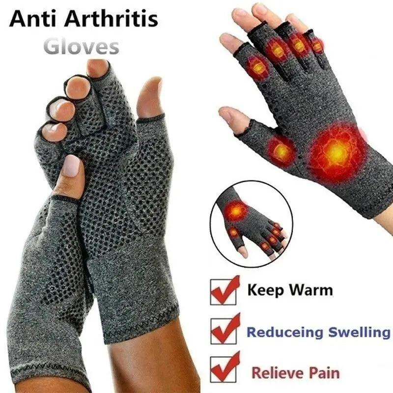 Simple Winter Arthritis Gloves Unisex Classic Anti Arthritis Therapy Gloves Compression  Fingerless Gloves