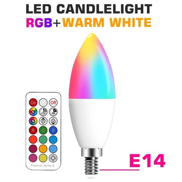 Smart For Home LED Light Bulb E27 E14 GU10 B22 220V 110V  Spot Magic Changeable Lamp Lampada+IR Control Decoration RGB White  Compatible with Alexa Google Home, RGBCW Smart GU10 Bulb, WiFi Smart LED Spot Light Bulb Indoor Decoration