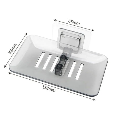 Soap Dish Suction Cup Soap Dish Soap Dish for Bathroom Case Soap Box Dish Storage Plate Drain Soap Box Soap Holder Transparent Soap Dish Drainer Tray - Suction Cup Soap Dish Holder Wall Mounted for Bathroom Shower