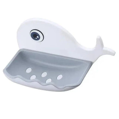 Soap Rack No Drilling Wall Mounted Drain Non Perforated Double Layer Holder Sponge Dish Accessories Magic Soap Dishes Bathroom Cute Soap Dish for Kids Plastic Self Draining Soap Holder for Shower Wall Cartoon Hanging Bathroom Soap Tray with Suction Cup