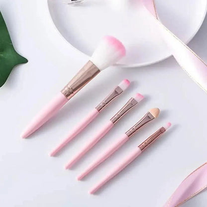 Soft And Cute 5Pcs Makeup Brushes Set Eye Shadow Eyebrow Eyeliner Blush Loose Foundation Powder Professional Lip Women Cosmetic Tools