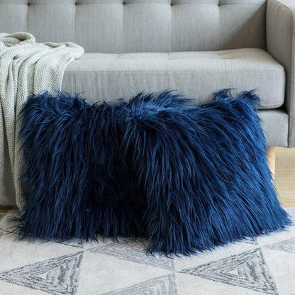 Soft Fur Polyester Cotton Pillow Covers Cushion Covers Luxury Soft Decorative Pillow Covers Home Decor Pillow Covers Living Room Bedroom Decorative Pillowcase Shaggy Fluffy Cover 45x45CM