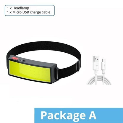 Soft Light Headlamp Flashlight LED Headlamp Adjustable Strap With COB Wick  Headlight Beads Wide Range of Lighting   Perfect Head Light For Camping Hiking Running Built-in Rechargeable Lithium Battery