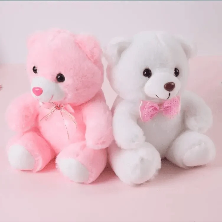Soft Plush Doll, Light Up LED Teddy Bear Stuffed Animals, Mini Glow Bear Plush Toy Creative Colorful Glowing Teddy Bear Doll Gifts for Bedroom, Kids, Baby, Valentine - Pink