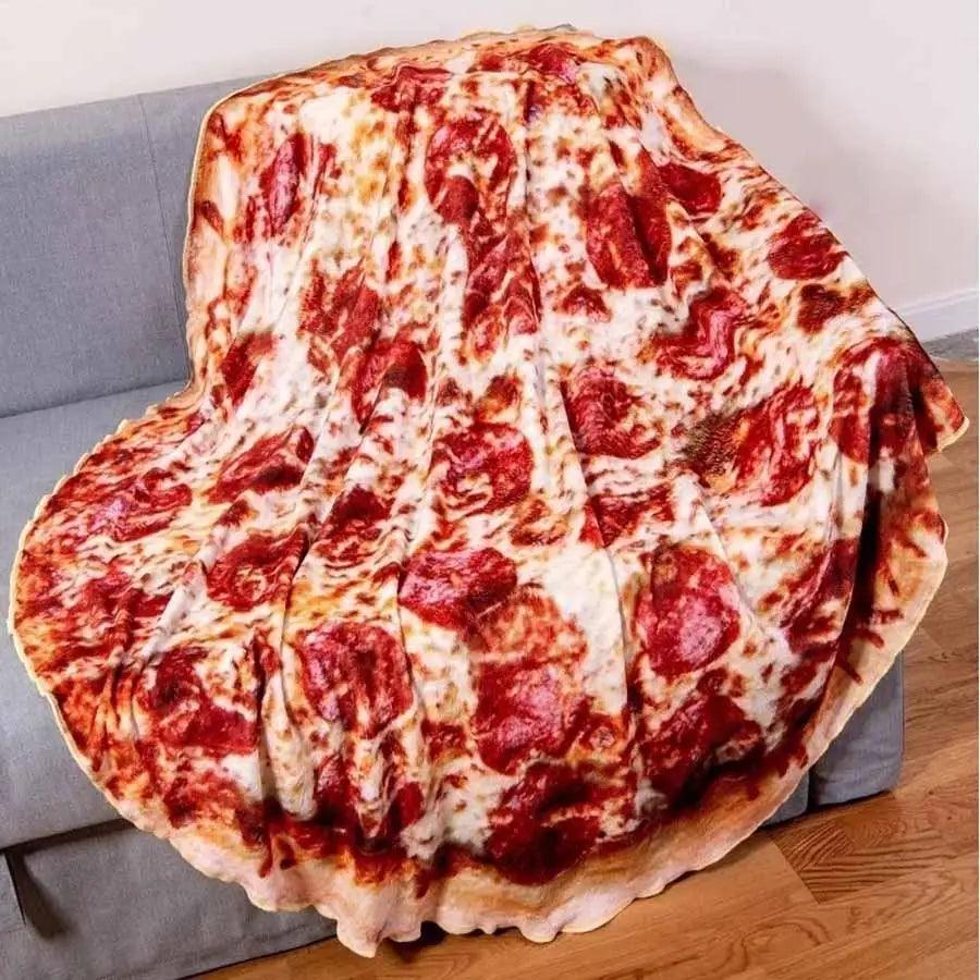 Soft Warm Pizza Round Blanket Travel Portable Wearable Winter Comfortable Blanket Perfect Autumn Gift