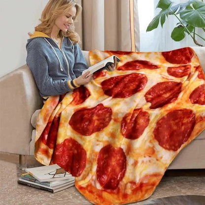 Soft Warm Pizza Round Blanket Travel Portable Wearable Winter Comfortable Blanket Perfect Autumn Gift