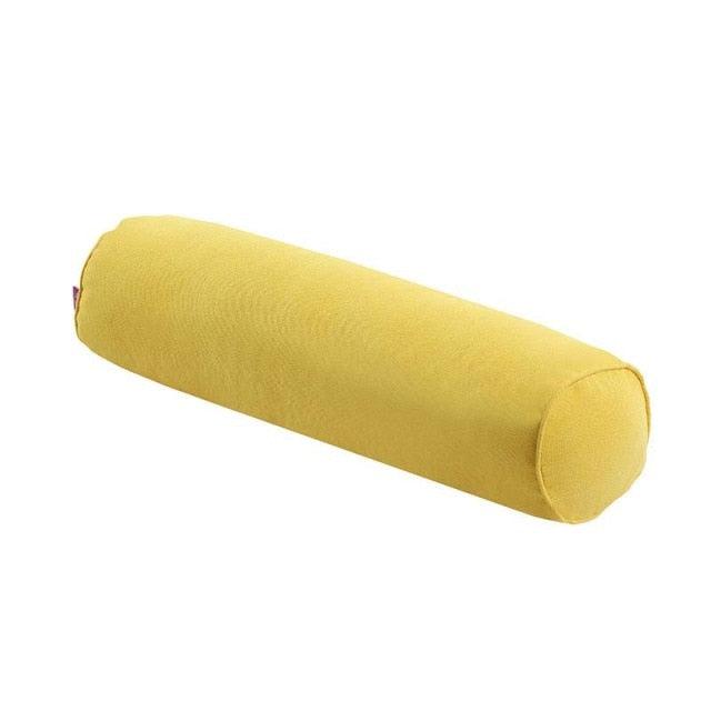 Solid Long Round Maternity Pillow Cotton linen Neck Headrest Body pillow Bed Chair Car Seat Backrest Sleeping Pillow Round Cervical Roll Cylinder Bolster Pillow with Removable Washable Cover, Ergonomically Designed  for Head Neck Spine