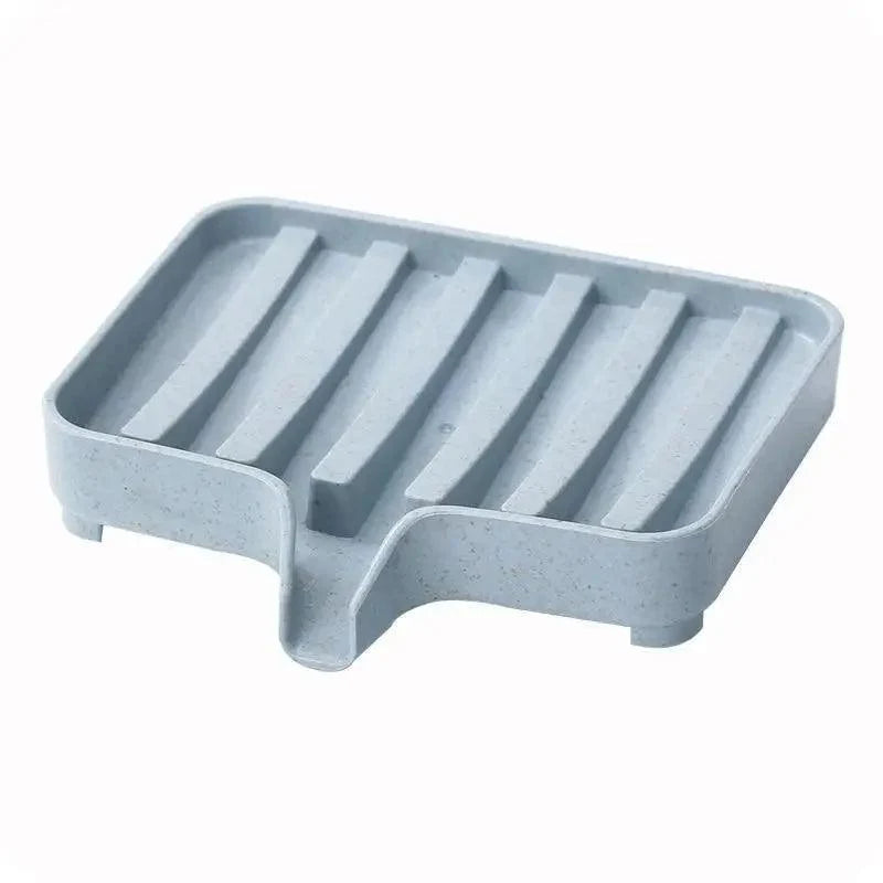Sponge Holder PP Wheat Straw Storage Rack Drain Soap Box Tray Soapbox 1 Pcs Shower Soap Tray Tool Soap Dish Plate Holder Waterfall Draining Soap Sponge Holder for Shower Kitchen Sink Bathroom Laundry Countertop Face Body Bath Soap, Soap-Saving Dish
