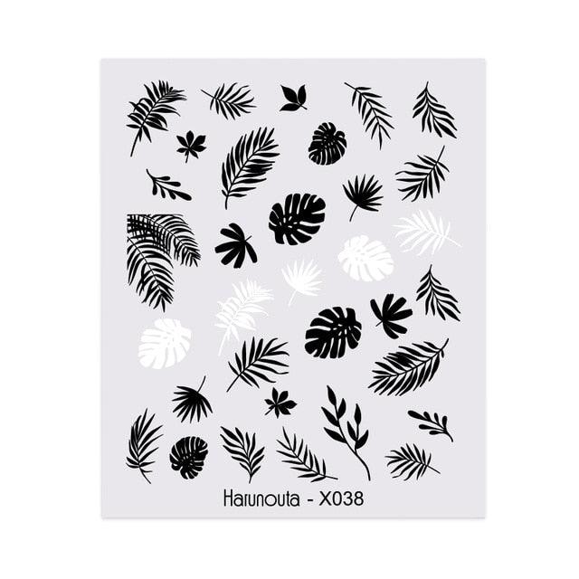 Spring Simple Green Theme Water Decal Sticker Flower Leaf Tree Summer Slider For Manicuring Nail Art Watermarks Art Decoration Manicure Tools Nail Watermark Decals iridescent Decoration Nail Self-Adhesive Decals Nail Stickers Water Transfer Fresh Nail