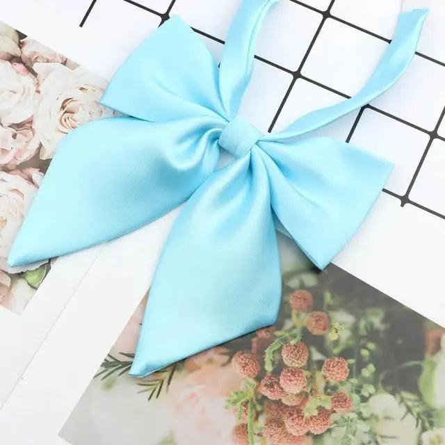 Stylish Colorful Women‘s Shirts Bowtie Ladies Girl School Wedding Party Bowtie For Women  Adjustable Pre-tied Solid Color Handmade Bowties for Women