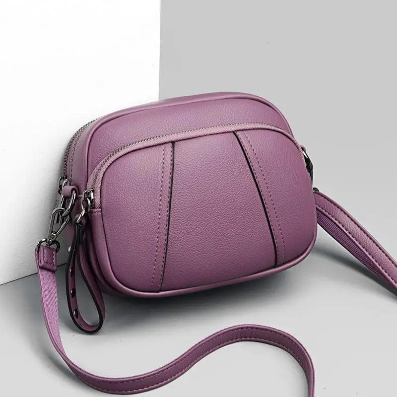 Stylish Soft Leather Women's Cross-body Bags Shoulder Bag Small Casual with Detachable Adjustable Strap Large Capacity