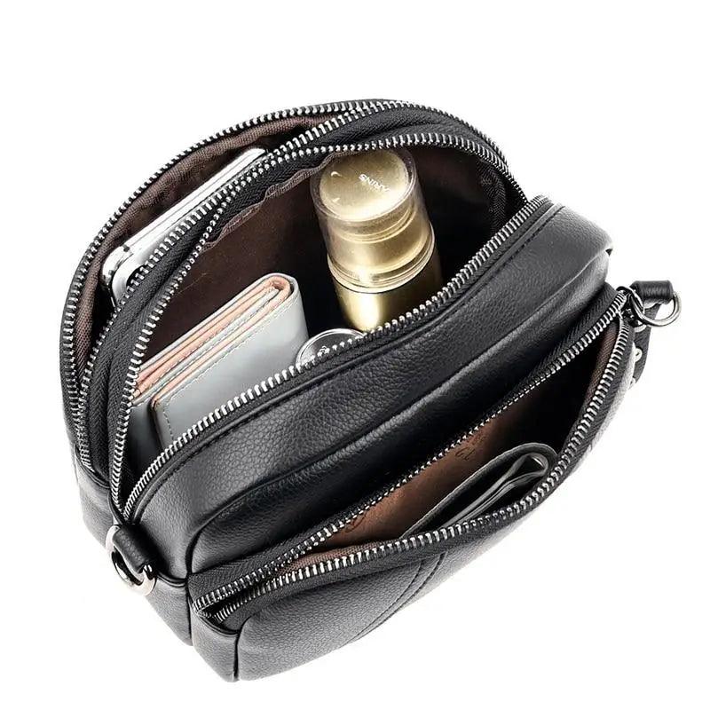 Stylish Soft Leather Women's Cross-body Bags Shoulder Bag Small Casual with Detachable Adjustable Strap Large Capacity