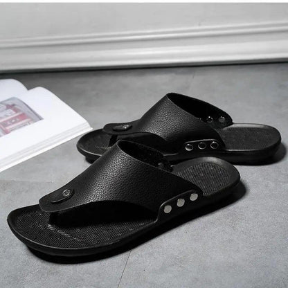 Summer Modern Design Men Flip-Flops For Beach Slippers Classic Brown Sandals Comfortable Casual Beach Outdoor Slippers For Men