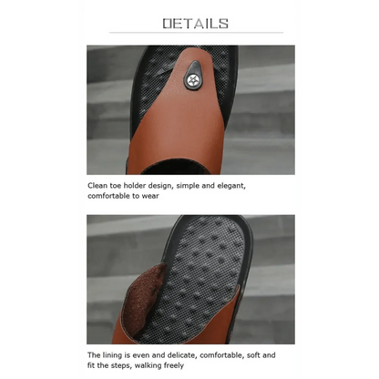 Summer Modern Design Men Flip-Flops For Beach Slippers Classic Brown Sandals Comfortable Casual Beach Outdoor Slippers For Men