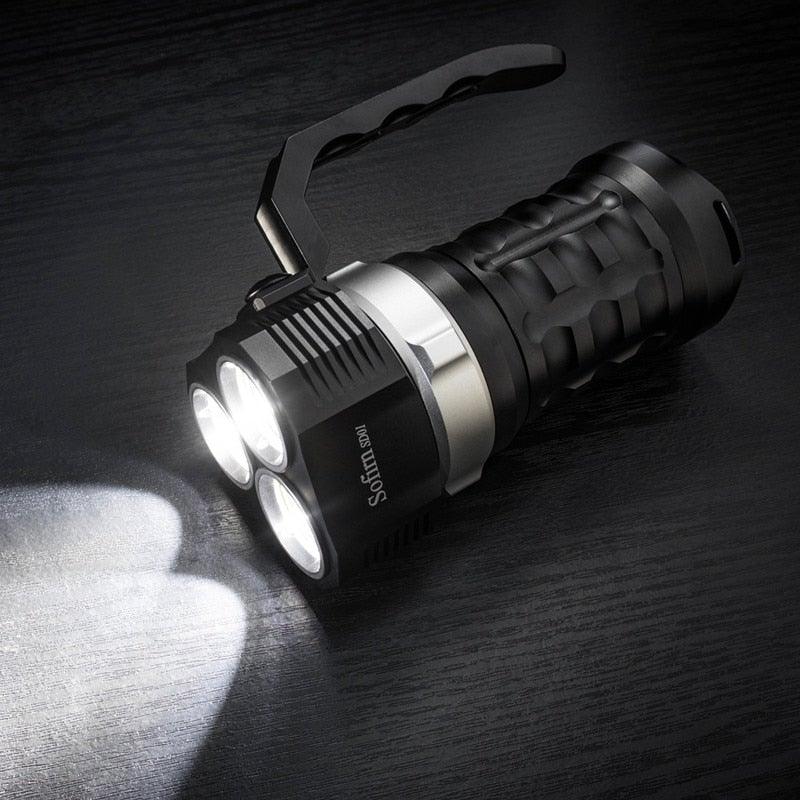 Super Bright High Lumen Underwater and Powerful Waterproof  LED Torchlight with Magnetic Control Switch Diving Light Dive Flashlight For Camping Hiking Running Jogging Diving Household Use