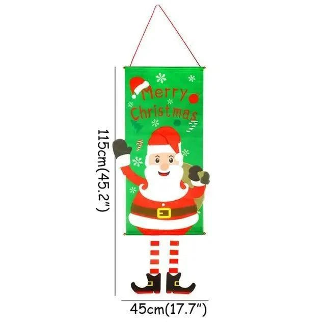 Super Cute Merry Christmas Decorations For Home Ornaments Garland New Year Xmas Door Decor Hanging Cloth Gifts