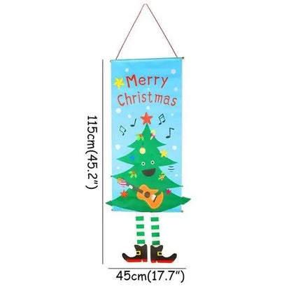 Super Cute Merry Christmas Decorations For Home Ornaments Garland New Year Xmas Door Decor Hanging Cloth Gifts